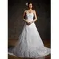 Ball-Gown Strapless Chapel Train Organza Satin Wedding Dress With Ruffle Lace Beadwork (002011556) Ball-Gown Strapless Chapel Train Organza Satin Wedding Dress With Ruffle Lace Beadwork (002011556)