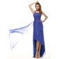 A-Line/Princess One-Shoulder Asymmetrical Chiffon Holiday Dress With Ruffle (020016071)