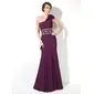 Sheath One-Shoulder Floor-Length Chiffon Evening Dress With Ruffle Beading (017005817)