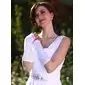 Elastic Satin Beadings Elbow Gloves (014013119)