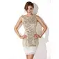 Sheath Scoop Neck Short/Mini Chiffon Sequined Cocktail Dress (016008346)