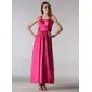 Empire Scoop Neck Floor-Length Charmeuse Bridesmaid Dresses With Ruffle (007005195)