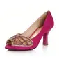 Suede Cone Heel Peep Toe Sandals Pumps With Crystal (085025529) Suede Cone Heel Peep Toe Sandals Pumps With Crystal (085025529)