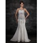 Mermaid Court Train Organza Wedding Dress With Lace Beadwork Sequins (002017114)