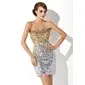 Sheath Sweetheart Short/Mini Sequined Cocktail Dress With Beading (016006691)