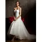 Mermaid Sweetheart Asymmetrical Satin Tulle Wedding Dress With Ruffle Beadwork (002011429) Mermaid Sweetheart Asymmetrical Satin Tulle Wedding Dress With Ruffle Beadwork (002011429)
