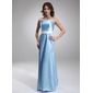 Sheath Floor-Length Charmeuse Bridesmaid Dress With Sash (007016871)