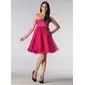 Empire Sweetheart Short/Mini Organza Holiday Dress With Ruffle Beading (020013080)