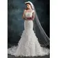 Mermaid One-Shoulder Court Train Organza Wedding Dress With Ruffle (002000623) Mermaid One-Shoulder Court Train Organza Wedding Dress With Ruffle (002000623)