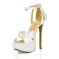 Silk Like Satin Stiletto Heel Platform Sandals Wedding Shoes With Buckle Rhinestone (047016977)