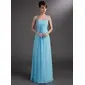 Empire Floor-Length Chiffon Bridesmaid Dress With Ruffle (007001101)
