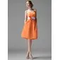 A-Line/Princess Sweetheart Knee-Length Satin Bridesmaid Dress With Sash Flower(s) (007000928)