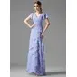 Sheath V-neck Floor-Length Chiffon Mother of the Bride Dress With Ruffle Beading (008002220)