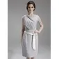 Sheath Cowl Neck Knee-Length Chiffon Kate Middleton Style With Ruffle Sash (044007573)