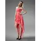 A-Line/Princess Strapless Asymmetrical Chiffon Homecoming Dress With Ruffle Beading (022004403)