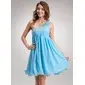 Empire One-Shoulder Knee-Length Chiffon Homecoming Dress With Ruffle Beading (022020914)