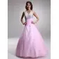 A-Line/Princess Halter Floor-Length Satin Tulle Quinceanera Dress With Ruffle Beading Sequins (021004662) A-Line/Princess Halter Floor-Length Satin Tulle Quinceanera Dress With Ruffle Beading Sequins (021004662)