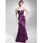 Sheath Scalloped Neck Floor-Length Satin Evening Dress With Ruffle Beading (017014677) Sheath Scalloped Neck Floor-Length Satin Evening Dress With Ruffle Beading (017014677)