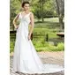 Empire V-neck Court Train Charmeuse Wedding Dress With Ruffle Beadwork (002011454) Empire V-neck Court Train Charmeuse Wedding Dress With Ruffle Beadwork (002011454)
