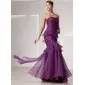 Mermaid Strapless Floor-Length Organza Prom Dress With Ruffle (018014441)