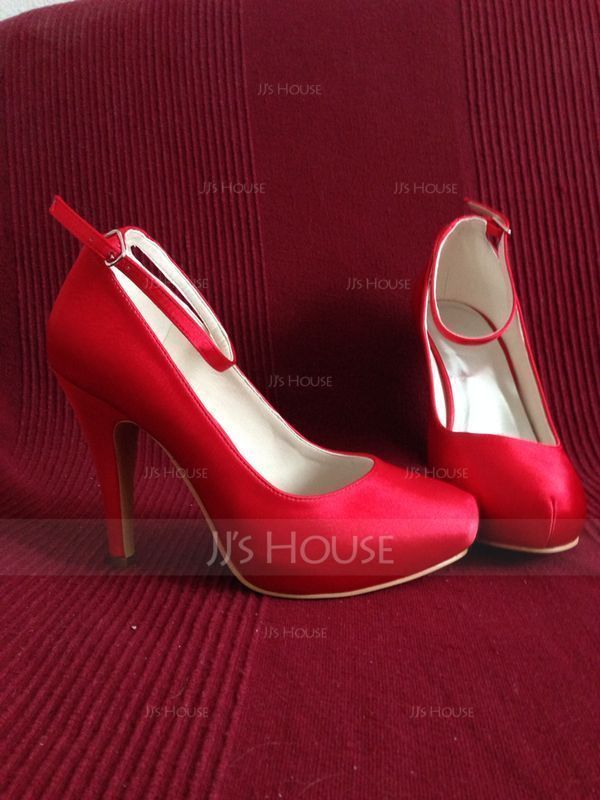 Women's Satin Cone Heel Closed Toe Pumps (273214613)