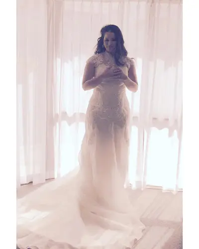Trumpet/Mermaid High Neck Cathedral Train Organza Lace Wedding Dress With Beading Sequins (002055081)