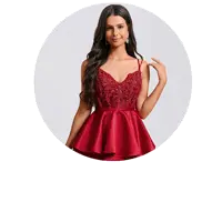 Viininpunainen tanssiaismekot